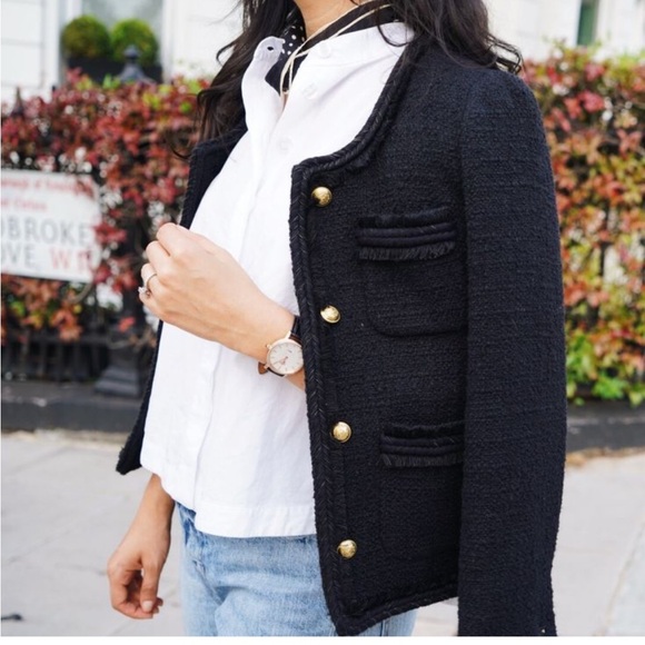 J. Crew Black Buckle Lady Blazer Size 10 Academia Work Office Chic‎ Elegant Fall - Picture 3 of 15